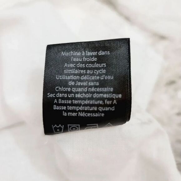 Harve Benard Oversized Washable Linen Flutter Sleeve Top in White Size Small - Picture 6 of 10